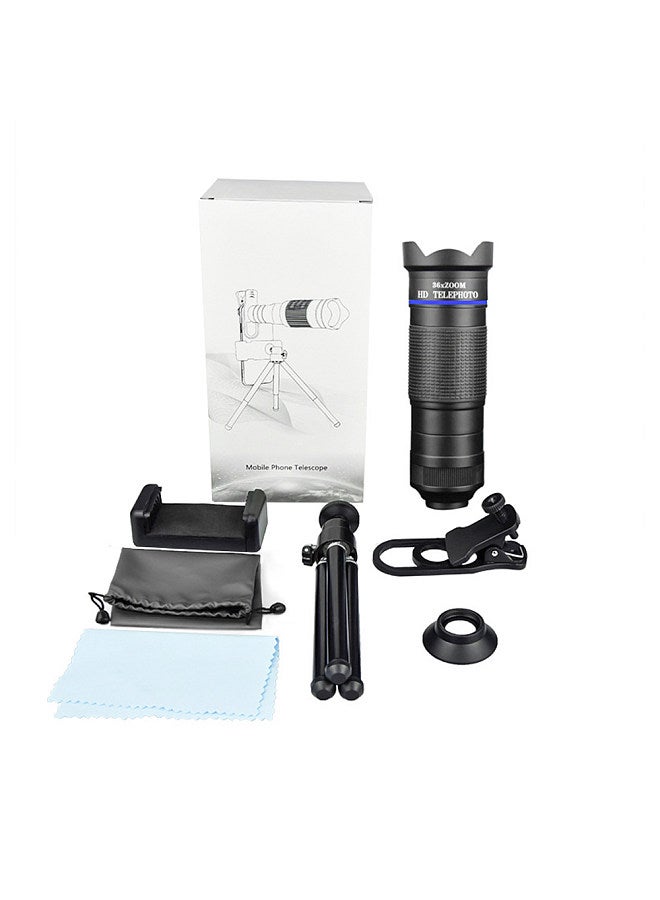 36X Phone Telephoto Lens Kit with Mini Tripod Phone Clip Phone Holder Lens Bag Cleaning Cloth for Hiking Camping Wildlife Observation Moon Sports Game Concert Watching  - Image 5