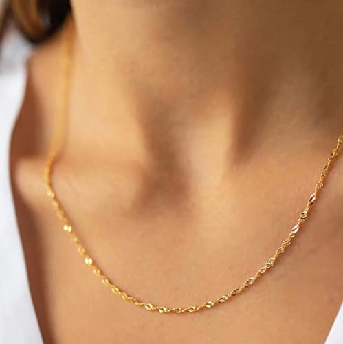 Tasiso Gold Necklaces for Women 14K Gold Plated Layering Snake Chain Herringbone Choker Necklace Layered Twisted Rope Chain Necklace Set Dainty Thin Necklace Jewelry Gifts - Image 5