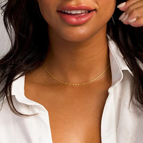 Tasiso Gold Necklaces for Women 14K Gold Plated Layering Snake Chain Herringbone Choker Necklace Layered Twisted Rope Chain Necklace Set Dainty Thin Necklace Jewelry Gifts - Image 4