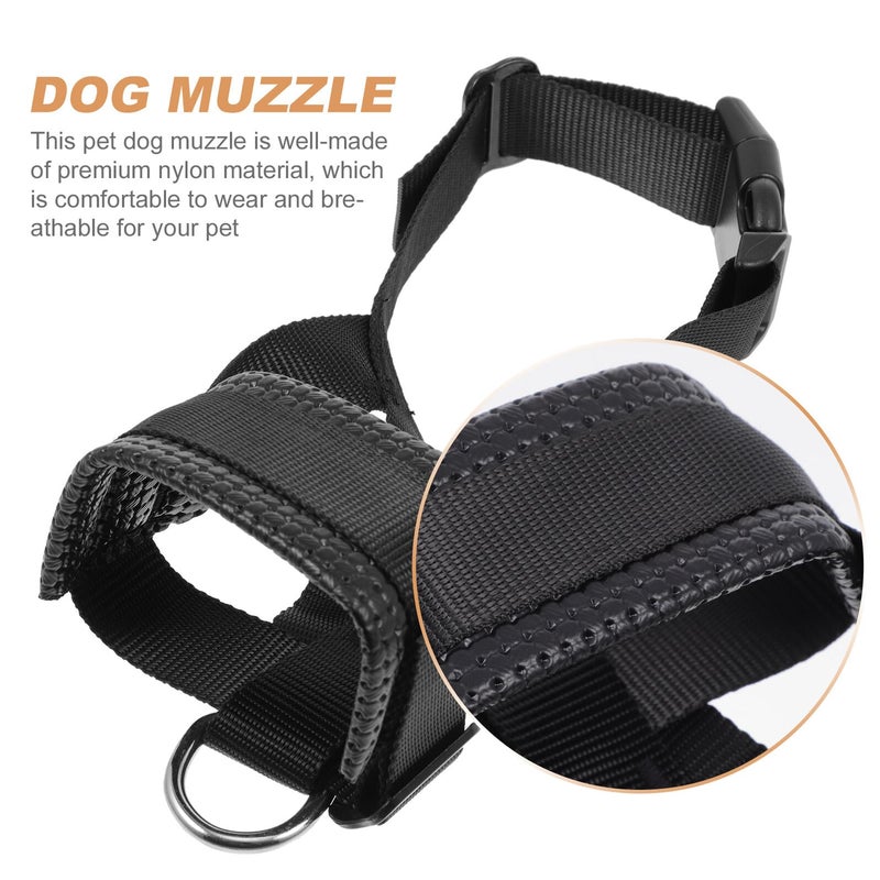Extra Large Adjustable Black Dog Muzzle Breathable Anti Bite Chewing Prevention - Image 4