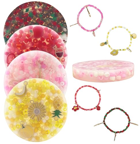 rytopt 4Pcs Skin Picking Fidget Toys Picking Fidget Toy DIY Bracelet Picking Pad Picking Fidget Valentines Portable Fidget Toy Adult Halloween Christmas Party Favors - Image 1