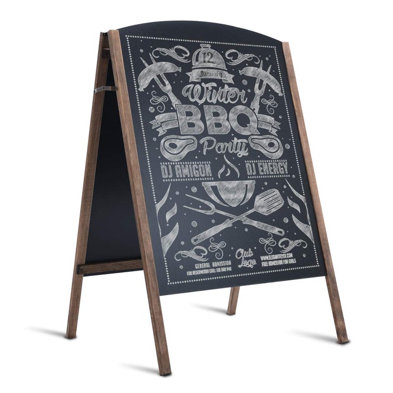 Tangkula 40 x 26 Inches AFrame Chalkboard Sign Rustic Wooden DoubleSided Standing Sidewalk Chalkboard Sign Sandwich Board Ideal for Businesses Wedding Announcements Events - Image 2