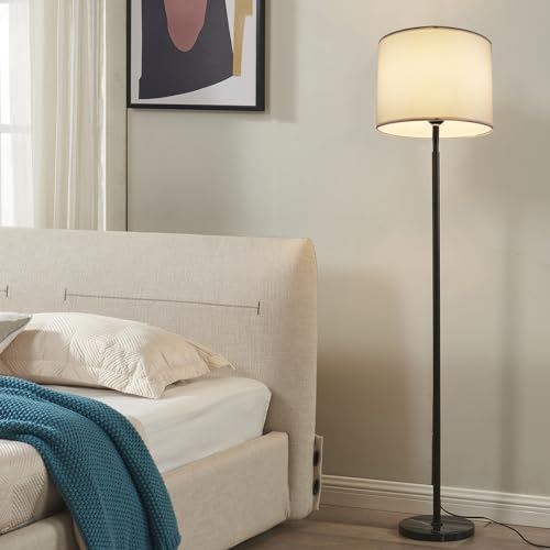 Koorle Lamp Shades Set of 2, Drum Lampshade for Table Lamps Floor Lamp, 13" Top X 13" Bottom X 10" High White Large Line Fabric Lamp Shades, Easy Assembly Replacement Lampshades - Image 4