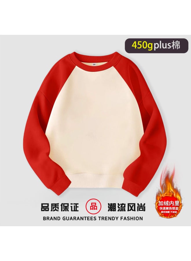 Catering Waiter Work Clothes Long-sleeved Custom-made Autumn And Winter Catering Hot Pot Restaurant Fleece-lined Loose Sweatshirt For Men And Women