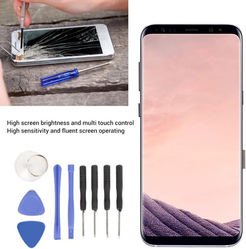 Wisoqu Phone Screen Replacement for S8 Plus, 6.2 Inch OLED LCD Touch Digitizer Display Screen Assembly with Frame and Repair Tool Kit, Screen Replacement Kit for for G955U SM - Image 3
