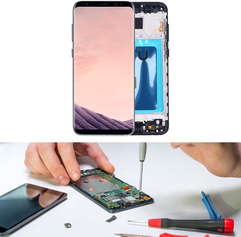 Wisoqu Phone Screen Replacement for S8 Plus, 6.2 Inch OLED LCD Touch Digitizer Display Screen Assembly with Frame and Repair Tool Kit, Screen Replacement Kit for for G955U SM - Image 4