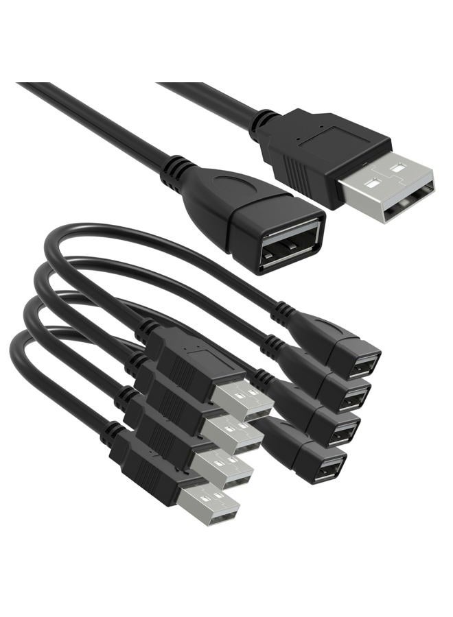 SaiTech IT 4 Pack (15cm - 6inch) Adjustable Flexible USB 2.0 Male to Female Extension Plug/Socket Adapter Cable - Worlds Shortest USB 2.0 Extension Cable - Image 1