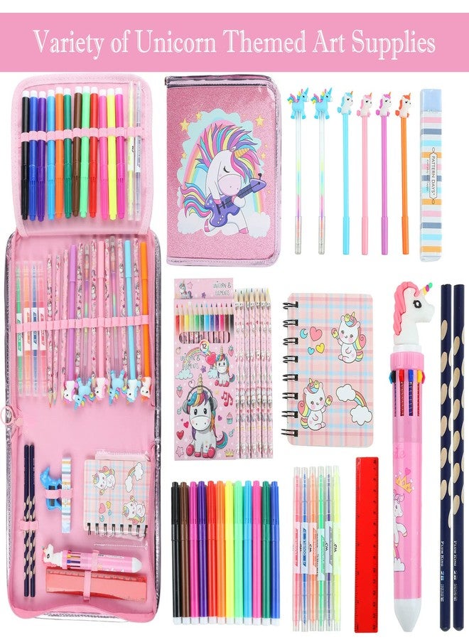 Leeche Fruit Scented Markers Set 44 Pcs Filled Stationery with Unicorn Pencil Case,Art Supplies for Kids Ages 4-6-8, Perfect Unicorn Gifts for Girls,Assortment Marker Pencil Gel Pen Coloring - Image 2