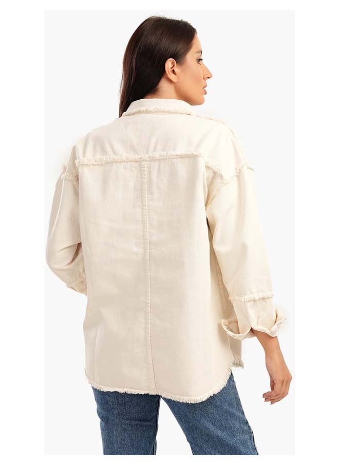 Carina - Denim Jacket With Fringes - Image 1