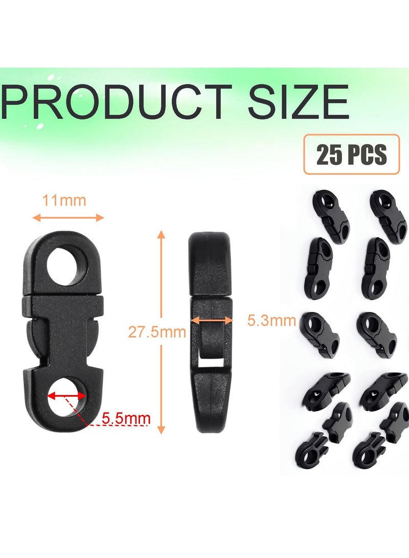 Excefore 25 Pack Quick Release Breakaway Buckles, Small Safety Breakaway Buckles, Paracord Anklet, Mask Lanyard Braid Necklace DIY, Cameras Strap Rings Accessories(5mm) - Image 5