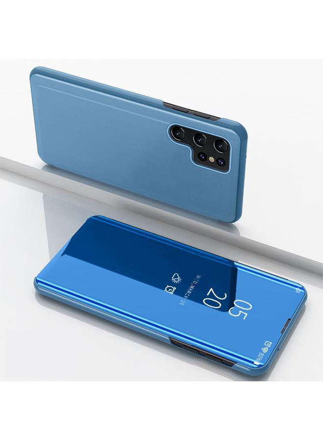 اس-توب جراب لهاتف Samsung Galaxy S25 Ultra 5G، جراب هاتف جلدي أفقي قابل للطي مع حامل، مرآة مطلية - Image 1