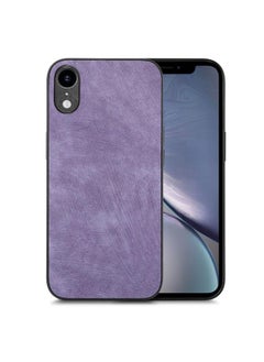 For iPhone XR Vintage Leather PC Back Cover Phone Case(Purple)