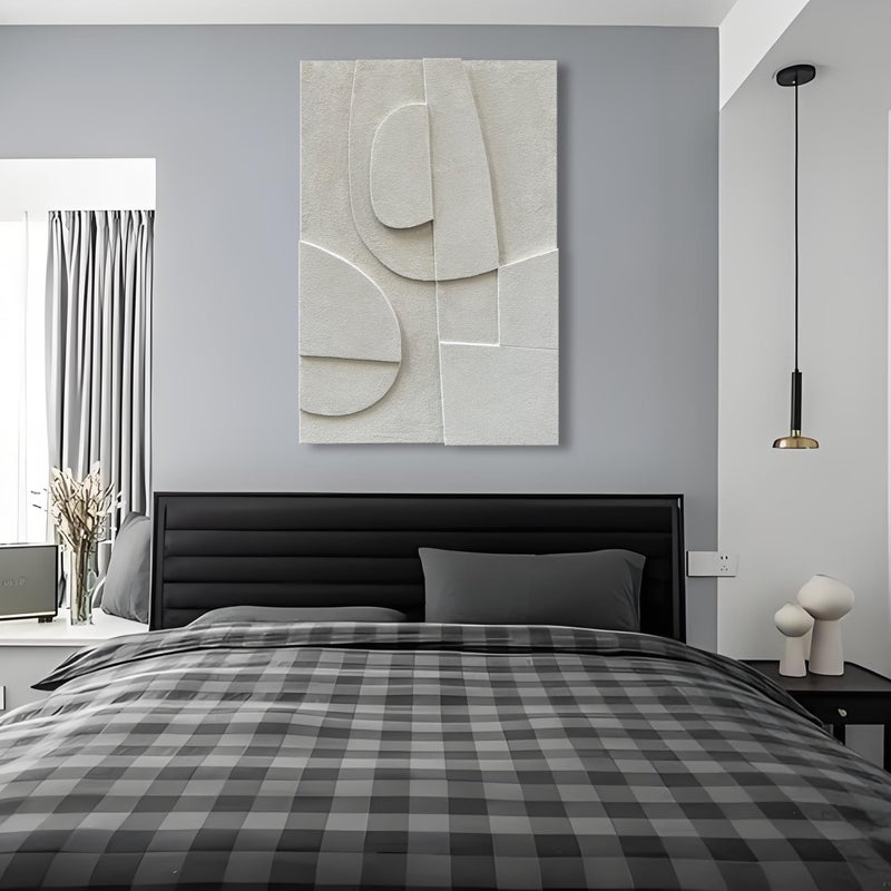 Epicler art Hand-Painted 36x24 inch White Abstract Wall Decoration Oil Painting Minimalist Art Home Wall Decoration Painting - Image 5