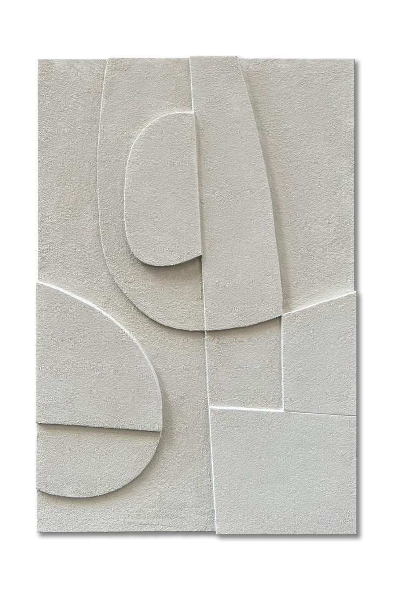 Epicler art Hand-Painted 36x24 inch White Abstract Wall Decoration Oil Painting Minimalist Art Home Wall Decoration Painting - Image 1