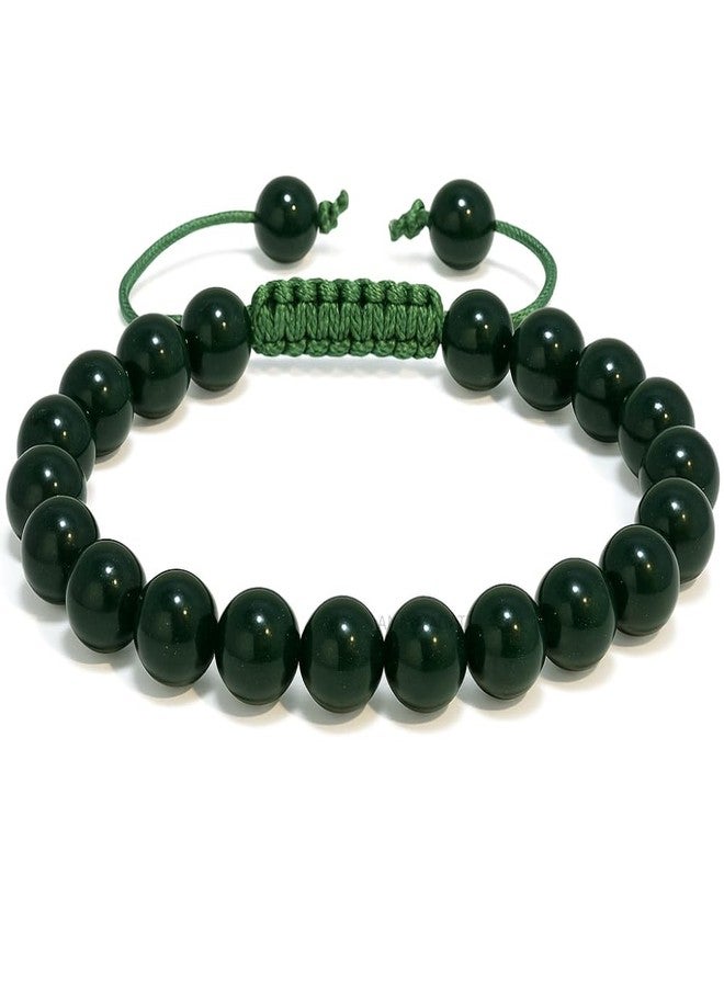 ANAYA AGATE Green Jade Bracelet - Healing Crystal Bracelet for Women, Men - Chic Gemstone Bracelets for Men and Women - 8mm Round Bead Bracelets for Spiritual Healing, Protection, Positive Energy - Image 1