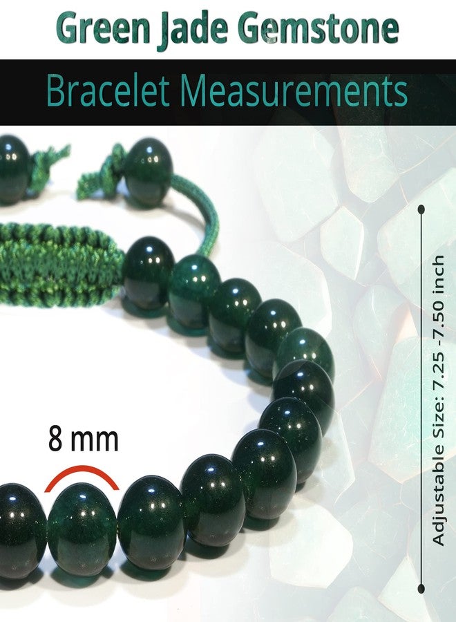ANAYA AGATE Green Jade Bracelet - Healing Crystal Bracelet for Women, Men - Chic Gemstone Bracelets for Men and Women - 8mm Round Bead Bracelets for Spiritual Healing, Protection, Positive Energy - Image 3