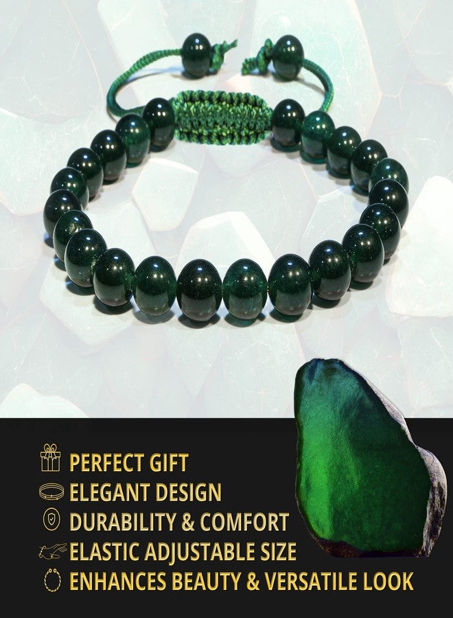 ANAYA AGATE Green Jade Bracelet - Healing Crystal Bracelet for Women, Men - Chic Gemstone Bracelets for Men and Women - 8mm Round Bead Bracelets for Spiritual Healing, Protection, Positive Energy - Image 4