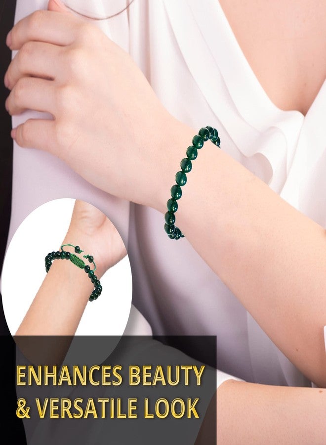 ANAYA AGATE Green Jade Bracelet - Healing Crystal Bracelet for Women, Men - Chic Gemstone Bracelets for Men and Women - 8mm Round Bead Bracelets for Spiritual Healing, Protection, Positive Energy - Image 5