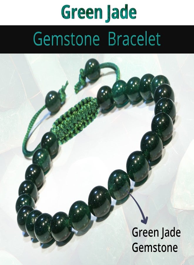 ANAYA AGATE Green Jade Bracelet - Healing Crystal Bracelet for Women, Men - Chic Gemstone Bracelets for Men and Women - 8mm Round Bead Bracelets for Spiritual Healing, Protection, Positive Energy - Image 2