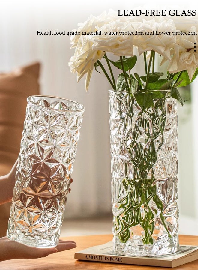 DUNISO مزهرية زجاجية شفافة إبداعية زخرفية صغيرة للزهور مزهرية نباتات مائية زينة مكتبية حديثة مزهرية غير منتظمة للزهور الوردية للمنزل والمكتب - Image 4