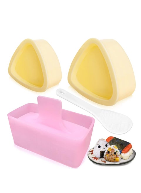 Onigiri Mold, 3 Pack Rice Mold Musubi Maker Kit, Musubi Maker Press, Classic Triangle Rice Ball Mold Maker Sushi Mold for Kid Lunch Bento, Home DIY