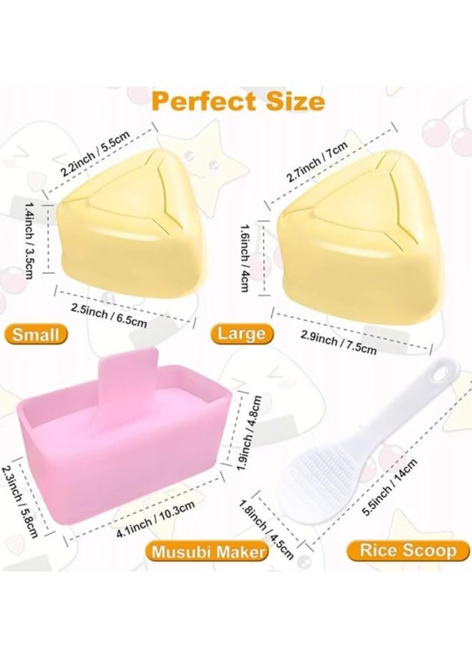 Onigiri Mold, 3 Pack Rice Mold Musubi Maker Kit, Musubi Maker Press, Classic Triangle Rice Ball Mold Maker Sushi Mold for Kid Lunch Bento, Home DIY