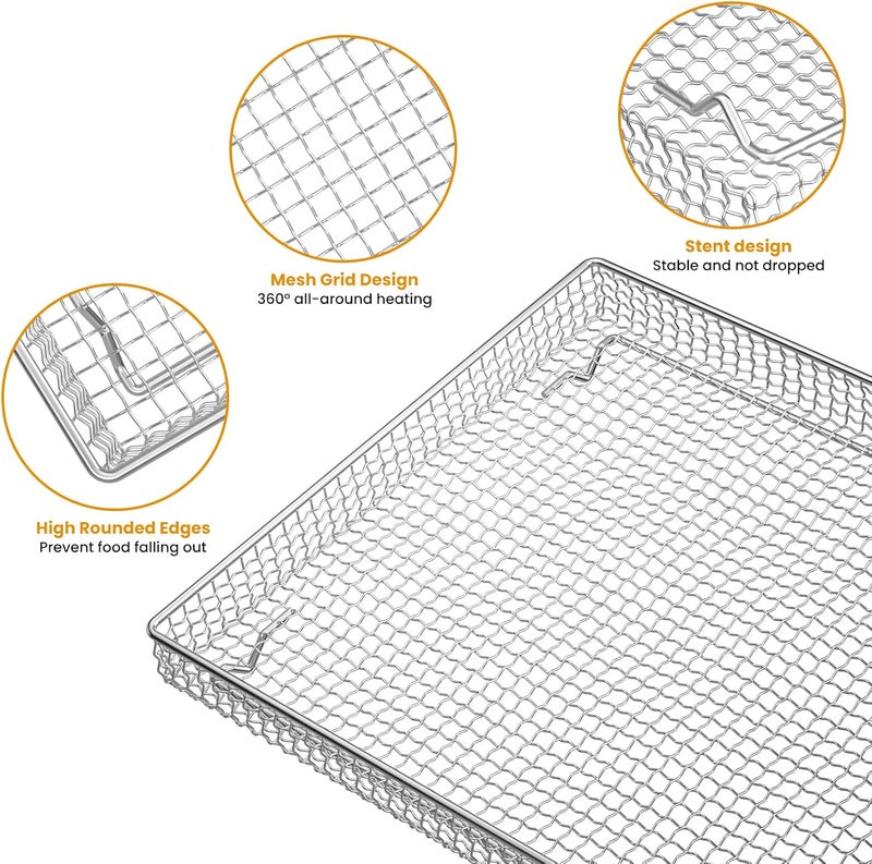 SettleDown Stainless Steel Air Fryer Basket and Tray,Compatible with Cuisinart TOA-60 TOA-65 TOA-70 Toaster Air Fryer Convection Oven - Image 3
