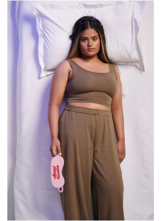 نسيسيرا Olive Supima Set with Crop Top