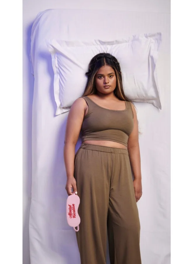 NeceSera Olive Supima Set with Crop Top