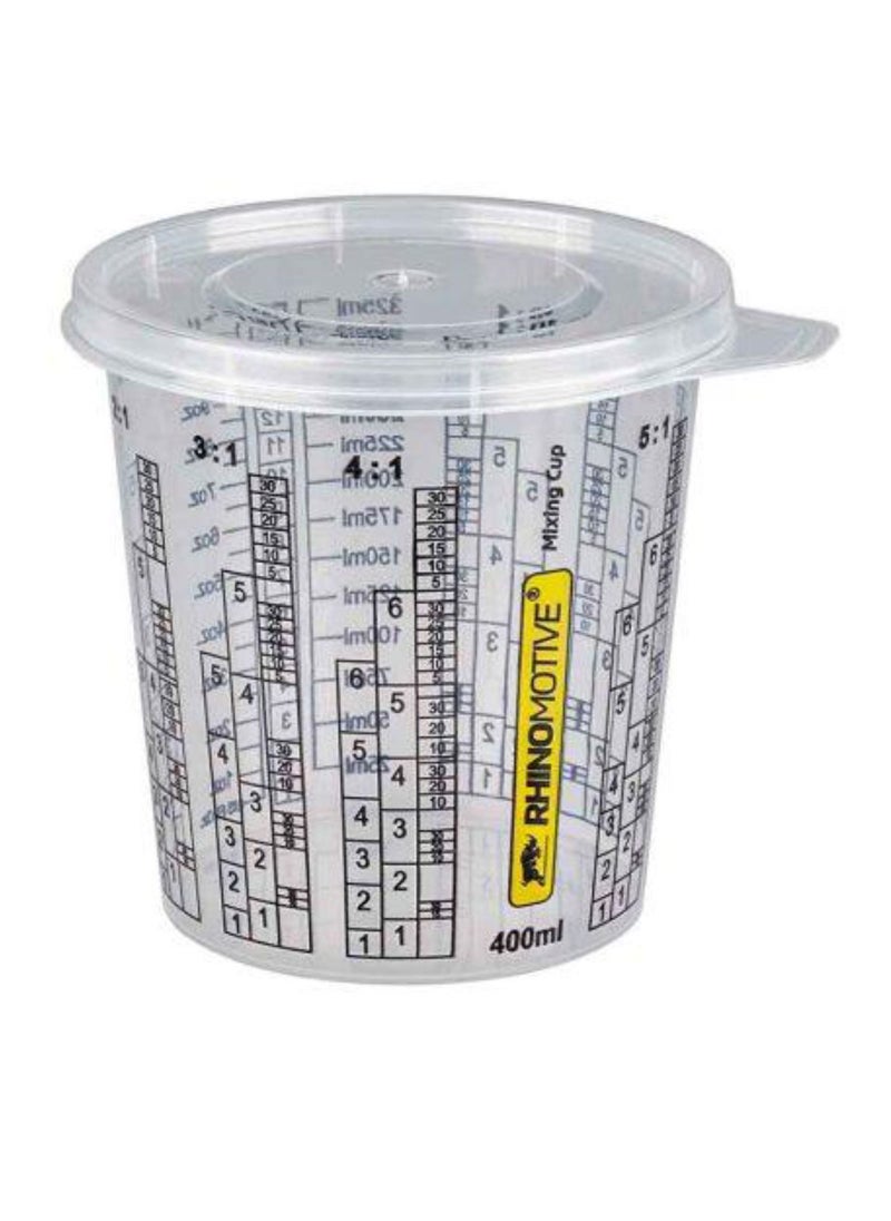 RHINOMOTIVE RHINOMOTIVE Expert paint mixing Cups 400 ML 200Cups and 16 Lids  - Image 3