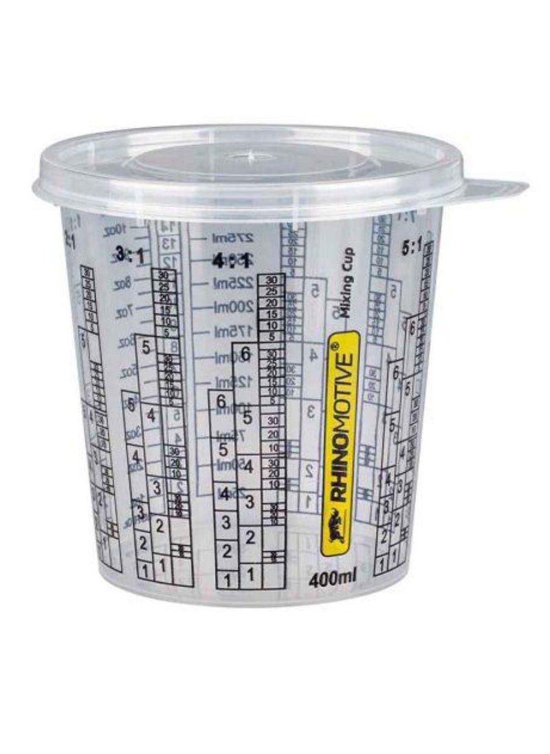 RHINOMOTIVE RHINOMOTIVE Expert paint mixing Cups 400 ML 200Cups and 16 Lids  - Image 2
