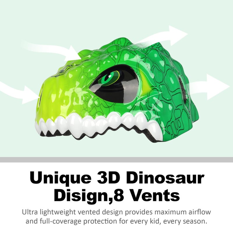 Bavilk Toddler Kids Bike Helmet,3D Dinosaur Helmets for Boys Girls Infant/Baby to Children 1/2/3/4/5/6/7/8 Years Old Lightweight Adjustable Multi-Sports Bicycle Scooter Skateboard Skating Cycling - Image 3