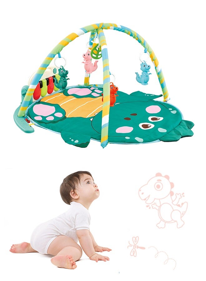 MaBaby Baby Bym 2-in-1 Kickin' Tunes Music and Language Play Gym and Piano Tummy Time Activity Mat - Image 1