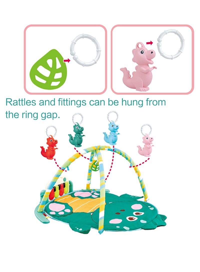 MaBaby Baby Bym 2-in-1 Kickin' Tunes Music and Language Play Gym and Piano Tummy Time Activity Mat - Image 5