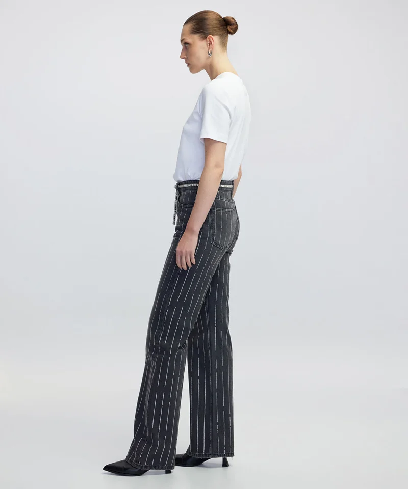 ابيكول Embellished Wide-Leg Jeans
