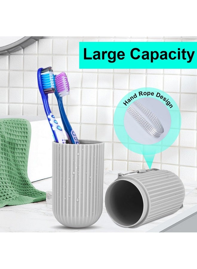 UCEC UCEC Toothbrush Case for Traveling, Portable Toothbrush Holders Travel Case, Toothbrush Holders for Travel, Camp, Home, School, Business, Bathroom, 2 Pack (Grey, White)  - Image 3