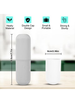 UCEC UCEC Toothbrush Case for Traveling, Portable Toothbrush Holders Travel Case, Toothbrush Holders for Travel, Camp, Home, School, Business, Bathroom, 2 Pack (Grey, White)  - Image 4