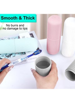UCEC UCEC Toothbrush Case for Traveling, Portable Toothbrush Holders Travel Case, Toothbrush Holders for Travel, Camp, Home, School, Business, Bathroom, 2 Pack (Grey, White)  - Image 2