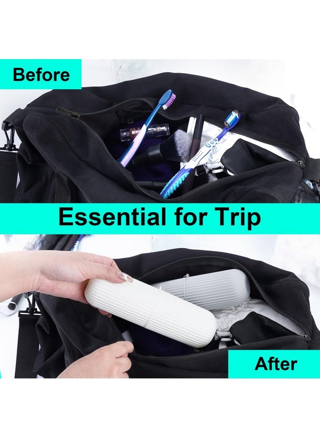 UCEC UCEC Toothbrush Case for Traveling, Portable Toothbrush Holders Travel Case, Toothbrush Holders for Travel, Camp, Home, School, Business, Bathroom, 2 Pack (Grey, White)  - Image 5