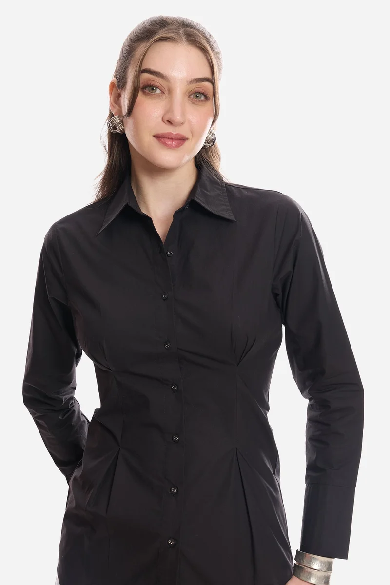 Virgio  Solid Cotton Slim Fit Shirt for Women for Women | Best Price UAE