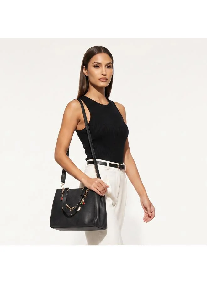 Sasha Sasha Charm Embellished Tote Bag with Detachable Strap