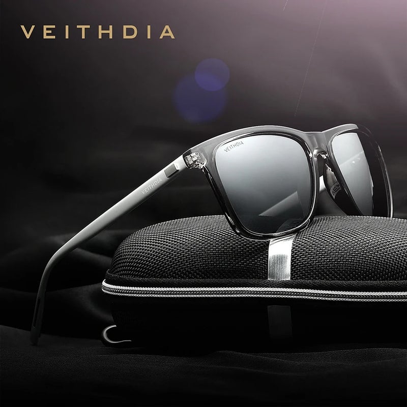 Veithdia Sunglasses Unisex Retro Aluminum+TR90 Sunglasses Polarized Lens Vintage Eyewear Sun Glasses For Men/Women 6108, black - Image 2