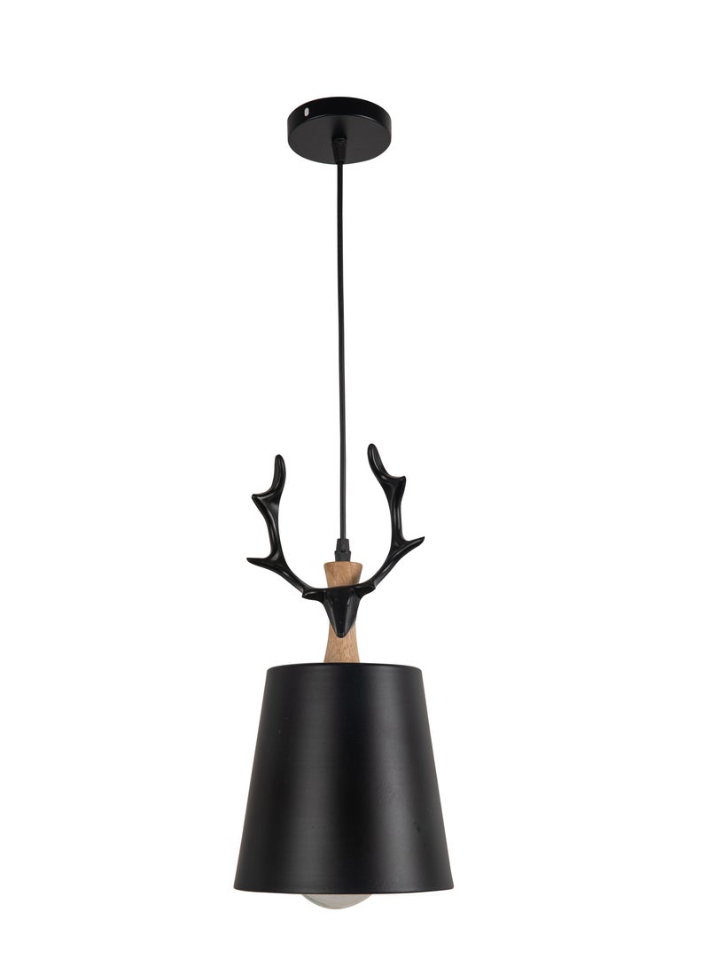 Best Power Single Modern Ceiling Pendant Lamp Creative Deer Antler Chandelier Shade Indoor Hanging Light - Black - Image 2