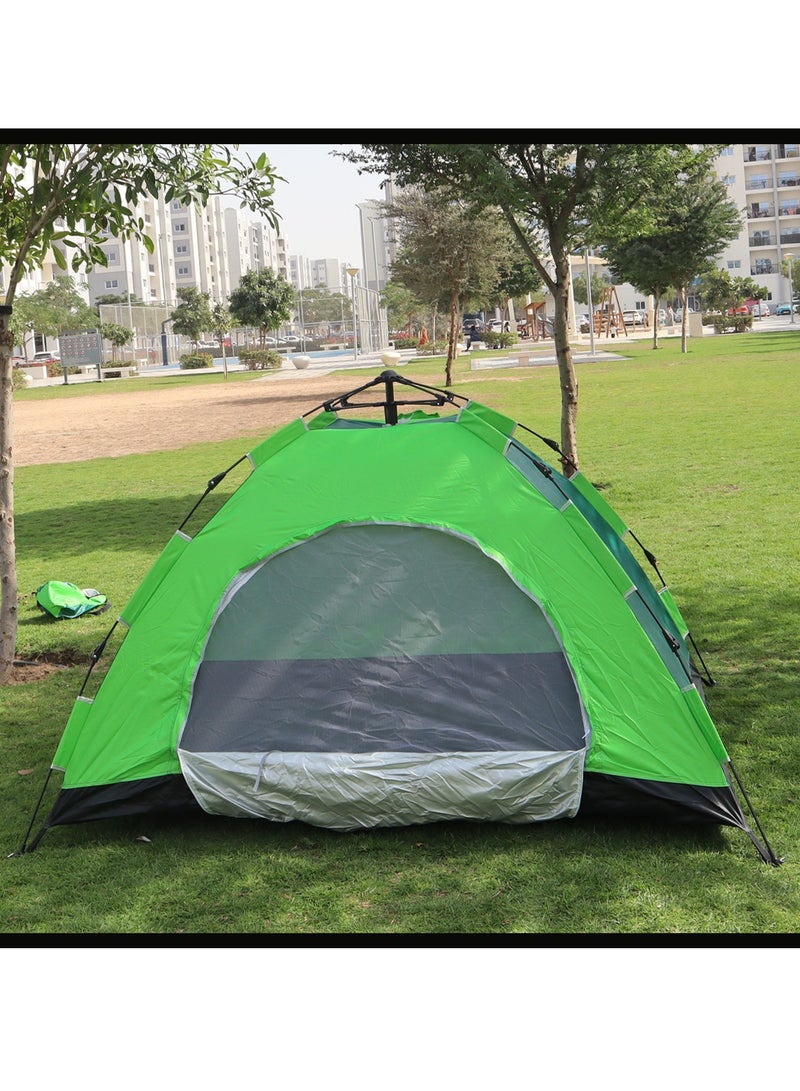 Yuwell Camping Tent With Instant Setup 3 Person Waterproof Tent with WeatherTech Technology Double-Thick Fabric And Carry Bag, Sets Up In Few Minutes Automatic Tent For Outdoor 200X150X125CM Multicolor  - Image 1