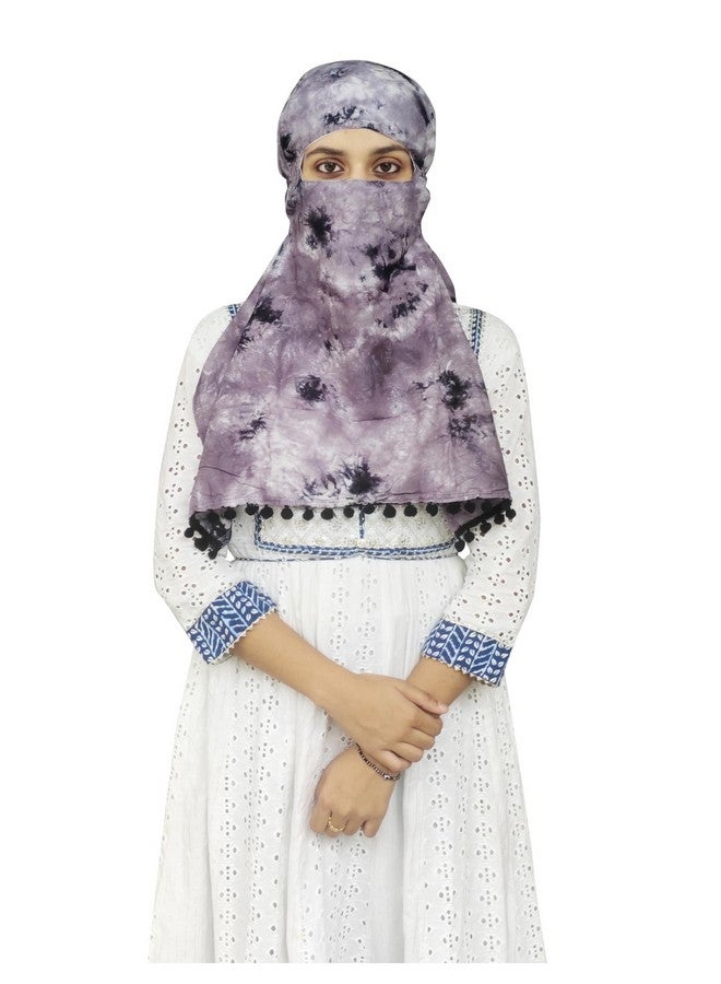 Switchon Rayon Mill Tie Dye Innovative Scarf For Female With Closer 4 Inch Hook And Loop Tape Size Adjustable (Gray) - Image 2