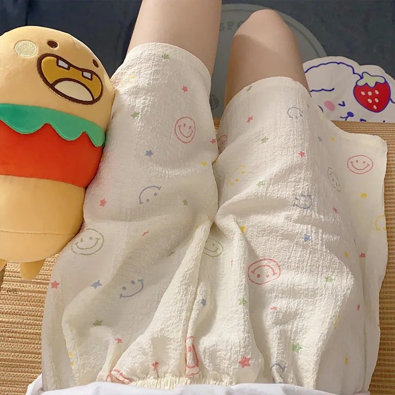 Summer Pajama Pants Women'S Baby Cotton Anti-Mosquito Pants Cartoon Printed Thin Casual Shorts Home Pants Outer Wearing Walking Pants - Image 2