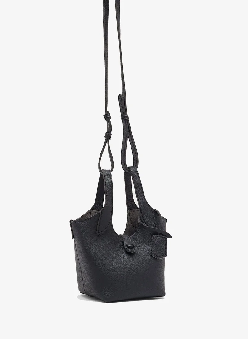 Ginger Black bucket bag with strap and pouch insert for Women | Best Price UAE