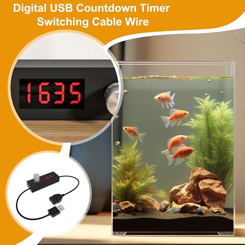 USB Timer Power Cable Adjustable Countdown Shutoff Wire LED Display Programmable Scheduler Cord - Image 3