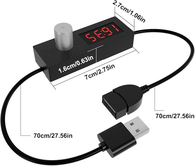 USB Timer Power Cable Adjustable Countdown Shutoff Wire LED Display Programmable Scheduler Cord - Image 5