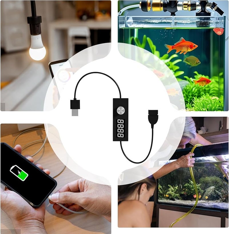 USB Timer Power Cable Adjustable Countdown Shutoff Wire LED Display Programmable Scheduler Cord - Image 4